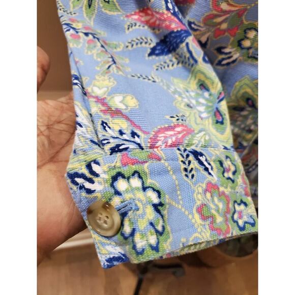 The Tog Shop Womens Multicolor Floral Single Breast 4 Button Jacket Petite Small - Picture 3 of 13